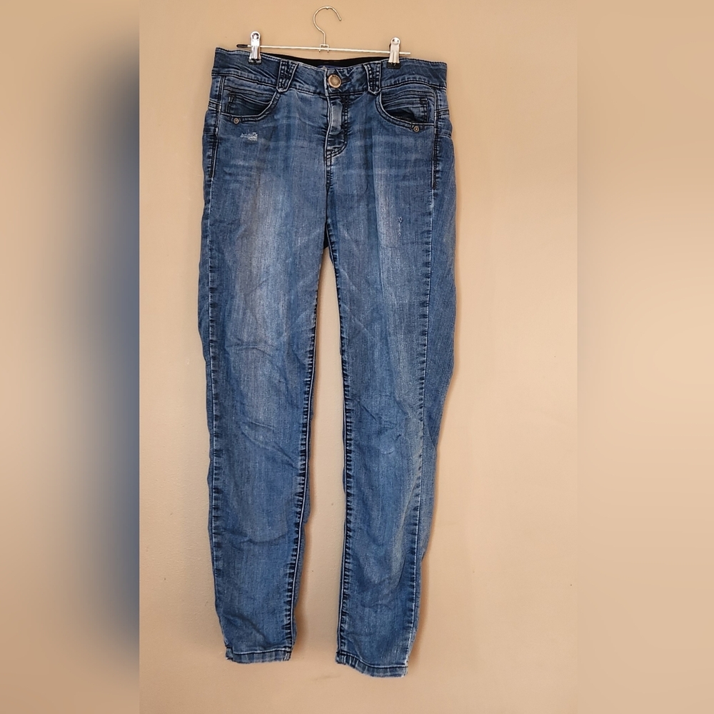 Democracy AB Solution Skinny Jeans Women's Size 4 Blue Distressed Denim